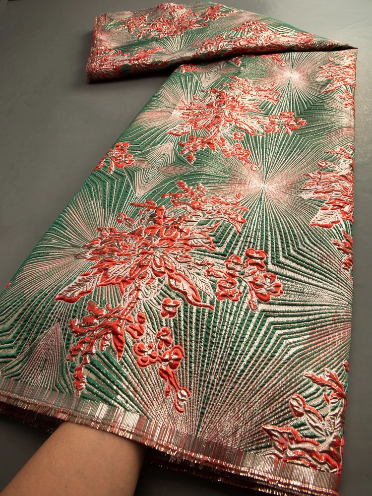 African Brocade Lace Fabrics High Quality 2025 Nigerian Jacquard Lace Fabric Sewing For Evening Prom Women Dresses 36 250407