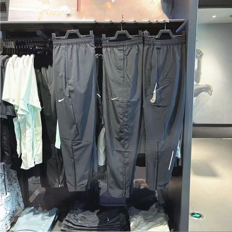 Woven quick drying breathable men's and women's track and field sports casual zipper cropped pants