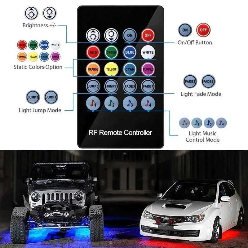 Car Underglow Neon Light Vehicle Bottom LED Atmosphere Underbar Strip RGB Colorful Underlight Floor Ambient Lamp Waterproof W251112
