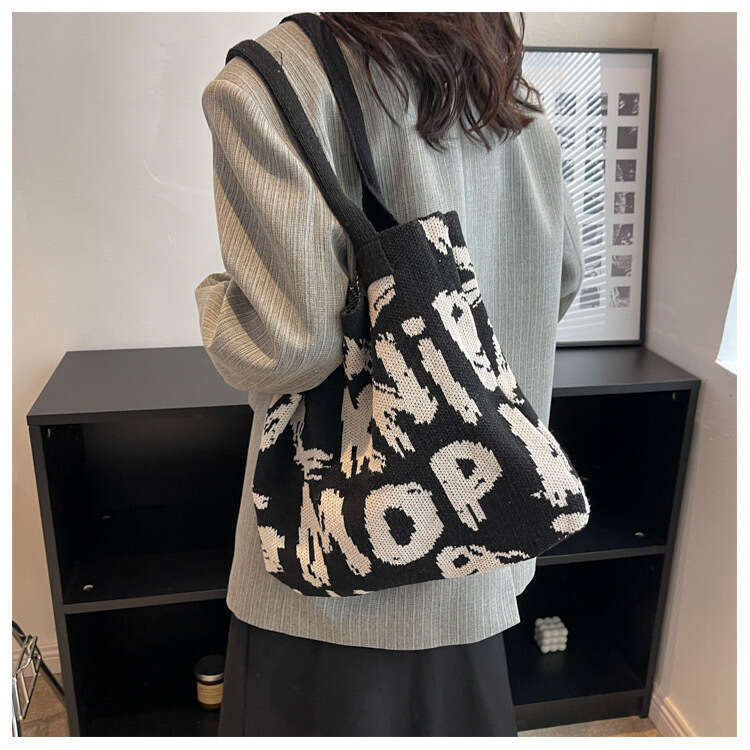 2025New INS Knitted Fashion Shoulder Handbag High Capacity Tote Bag