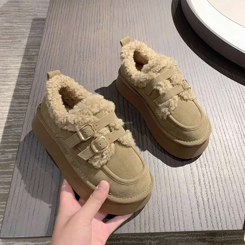 Designer Shoes Thick Soled Plush Warm Cotton Women's Snow Boots 2025 New Winter Boken Wool Shoes, Happy Shoes