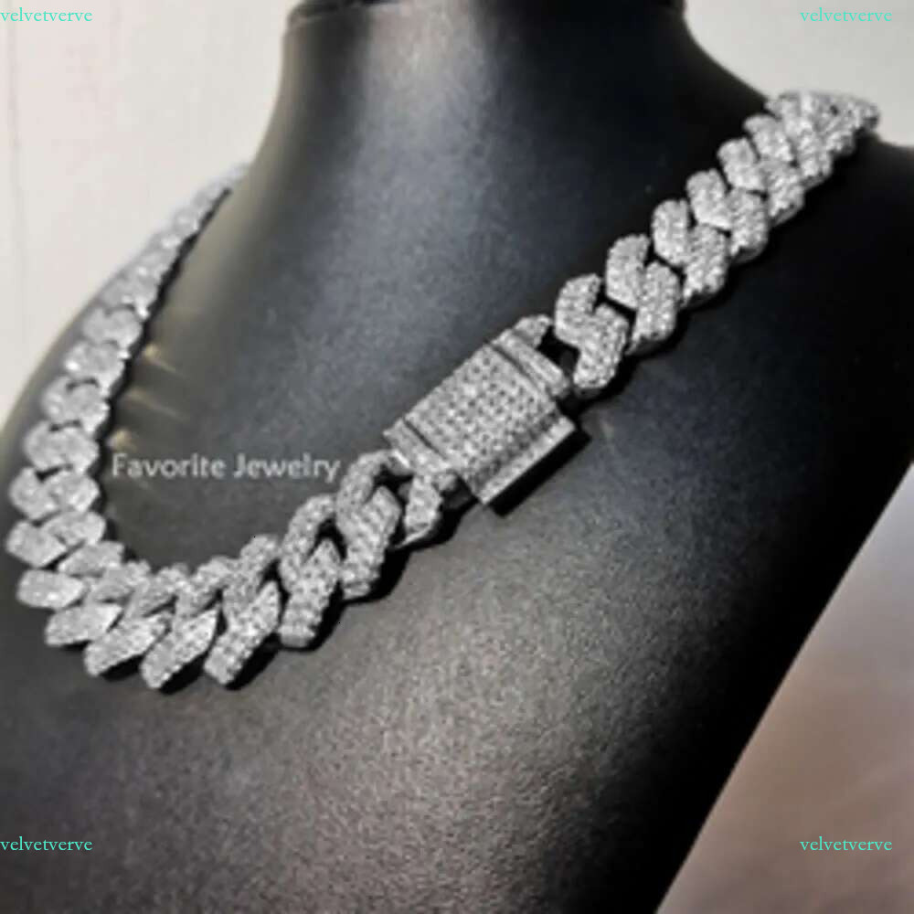 14k Gold Plated Cz Iced Out Dia Hip Hop Jewelry Necklace Cadena Cubana Men Cuban k Chain