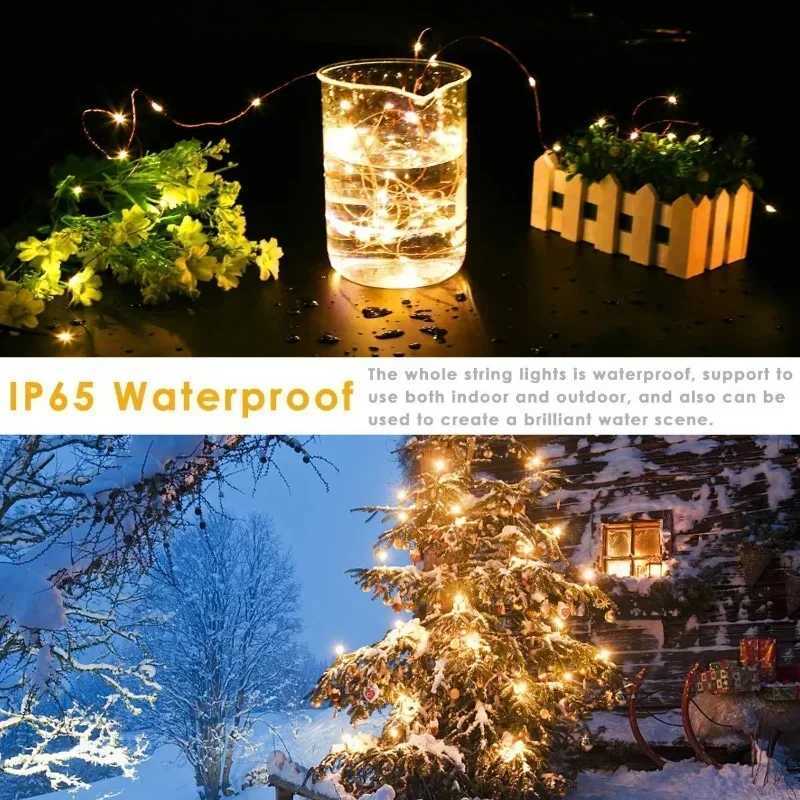 LED Waterproof Remote Copper Wire 5M/10M/20M/30M USB 8Modes String Fairy Light for Party New Year Xmas Christmas Decoration M251113