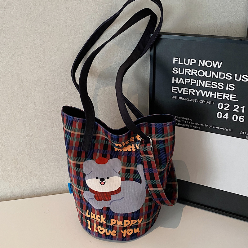 2025S Designer Women S Bag Fashionable Lazy Bucket Large Capacity Women S New Fashion Illustration Shoulder Bag College Student Artistic Crossbody Bag