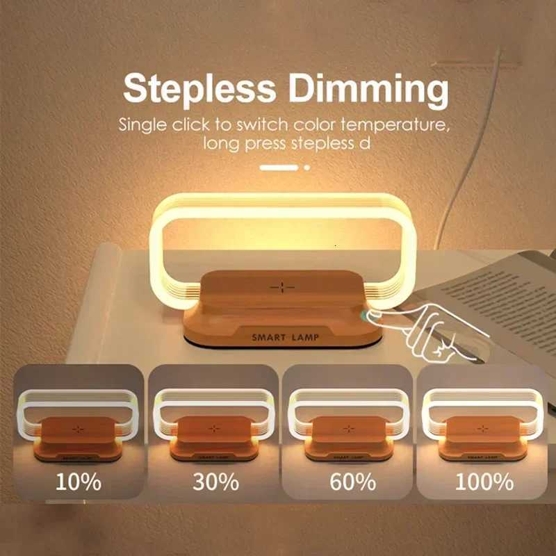 LED Night Light Wireless Charger Stand Table Desk Lamp Mobile Phone Holder Fast Charging Station Dock For iPhone M251114