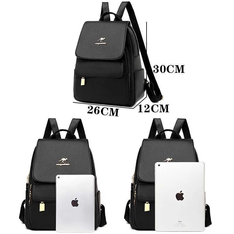 High Quality Leather Backpack Womens Large Capacity Travel Backpack Fashion School Bags Mochila Shoulder Bag For Women 2024 NewW251113