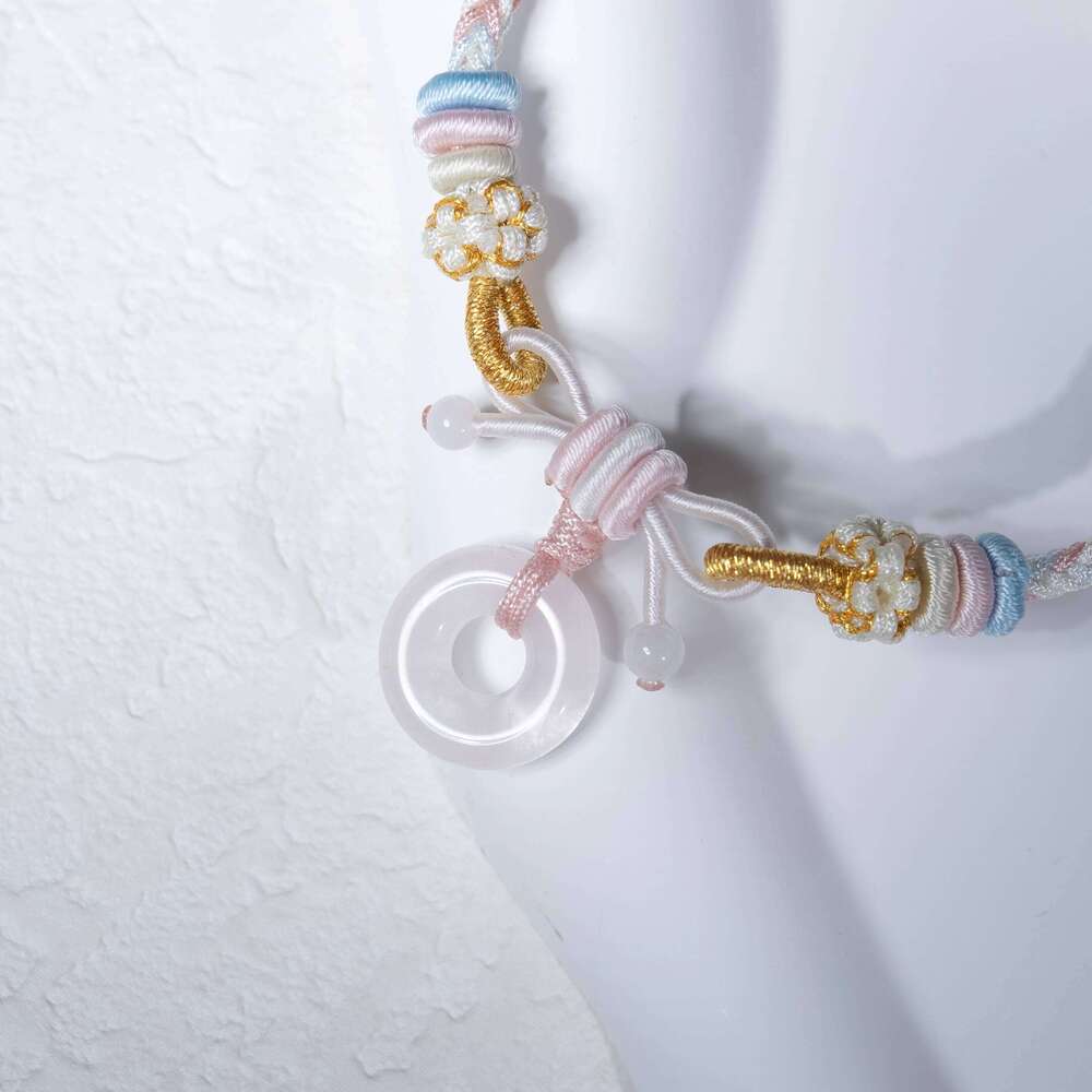 Dunhuang "Blossom Vow" Rose Quartz Cord - Delicate Pink Crystal Bracelet for Heartfelt Promises & Sweet Connections