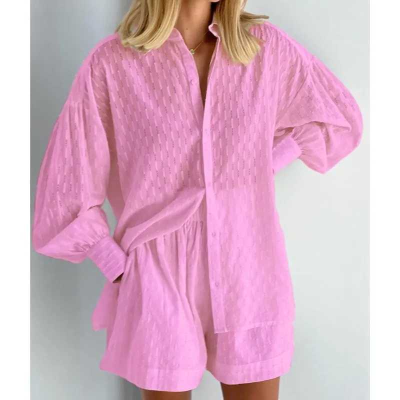 2015 New 2-ppence Set Womens Summer Casual Puff Sve Top Jacquard Womens Solid Shorts SetXJ250414