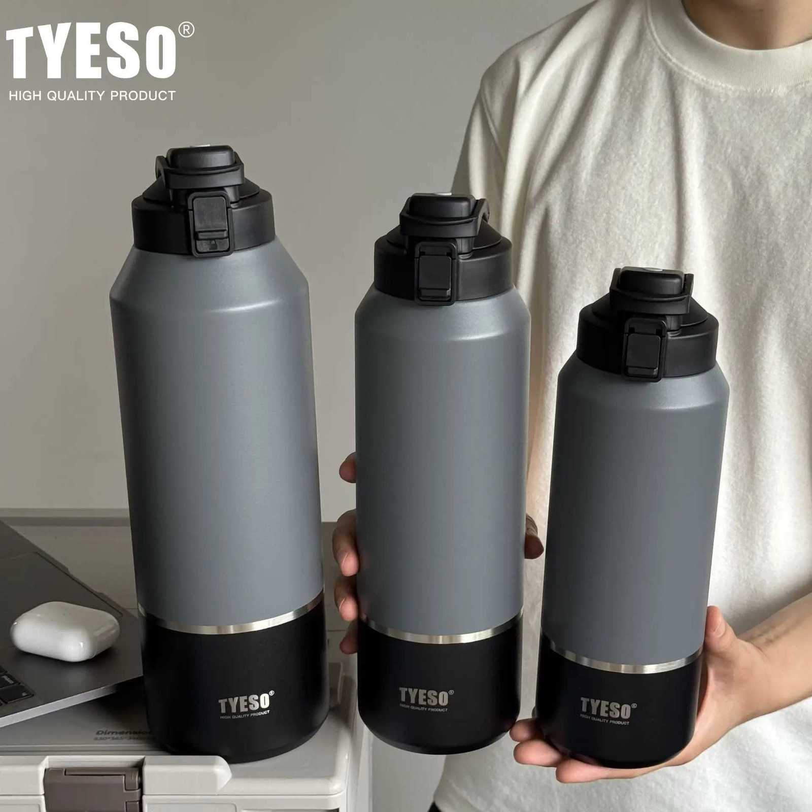 TYESO stainless steel portable sports kettle 2000ml large capacity insulated cup Outdoor portable direct drinking cup C251114