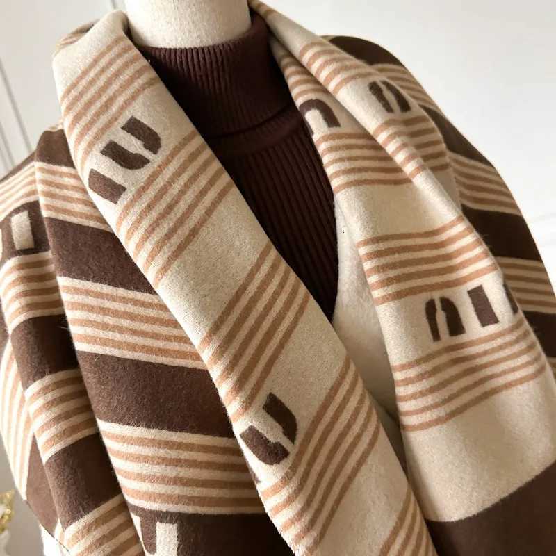 Luxury New Brand Luxury High-Quality Imitation Cashmere Scarf WomenThick Warm Windproof Shawl Winter Elegant Double-Sided Print Wrap Y251114