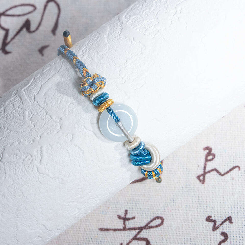 Dunhuang "Oceanic Arrival" Jadeite Cord - Sea-Inspired Green Gemstone Bracelet for Courage & New Horizons, Adjustable Design