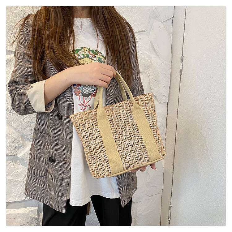 Handmade Beach Bag Woven Single Shoulder Diagonal Cross Grass Woven Large Capacity Summer Bag, Women's Small Fresh Travel And Vacation Versatile 