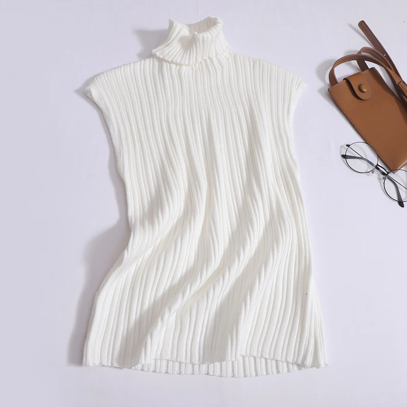 Heliar womens sexy slim turtle neck vest knitted sleeveless crop ultrathin striped pull solid casual summer Y2K spring 250414Z