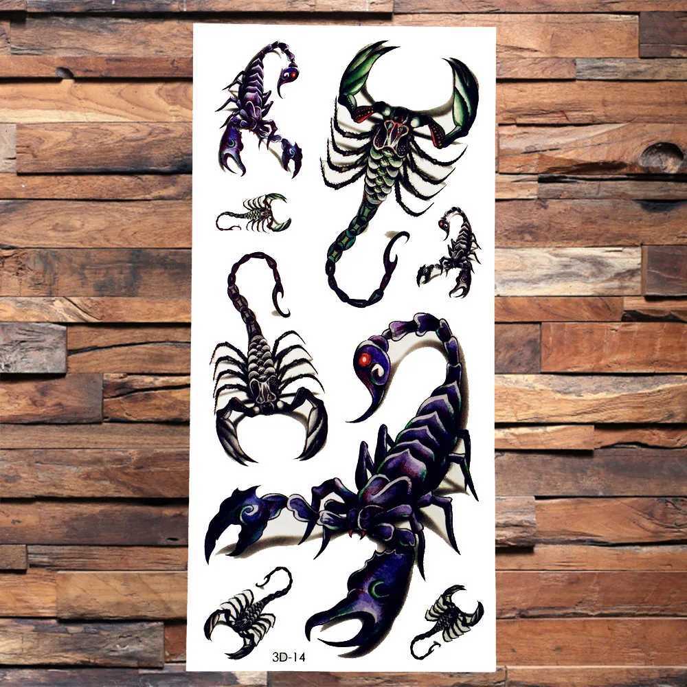 3D Scorpion King Temporary Tattoo Fake Stickers Body Art Arm Badge Waterproof Tattoo Female Boy Wolf Style Tattoo PaperXJ25414
