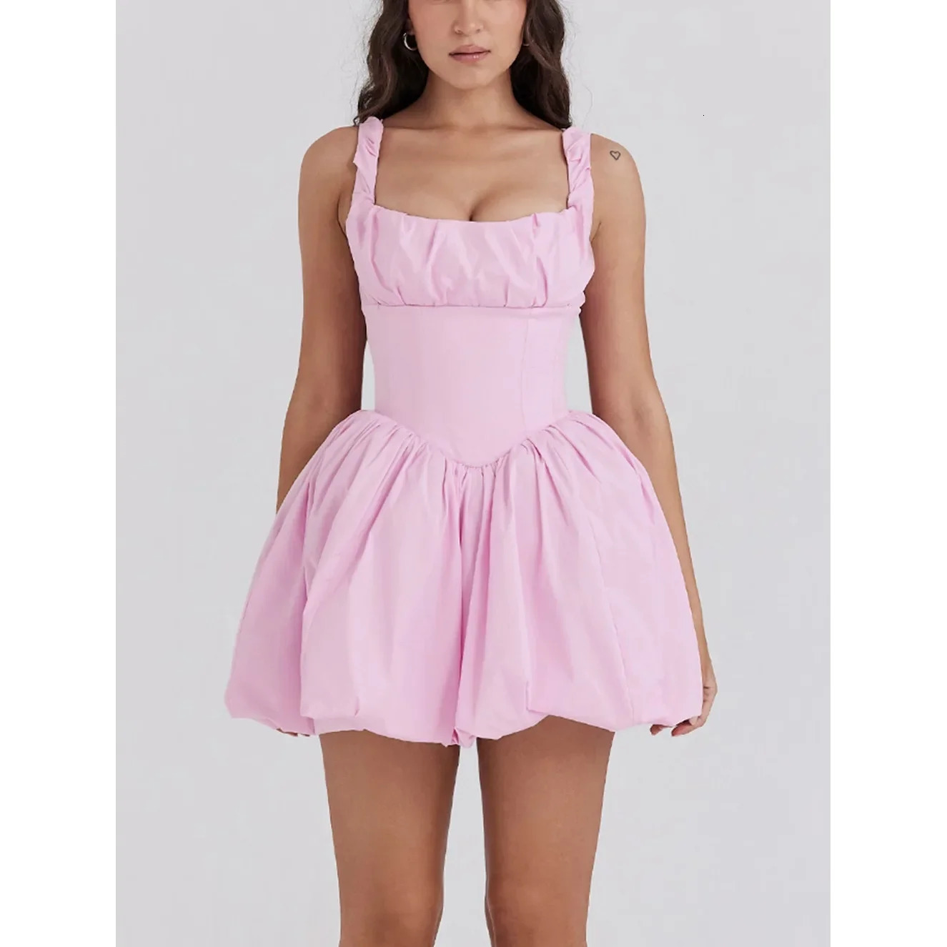 Sexy womens sleeveless dress strapless patchwork work crossborder fashion trend mini clothing 250414