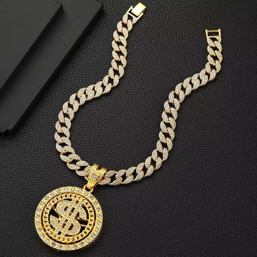 DHCollections Unisex Hip Hop Dia Cuban k Chain Punk Style Alloy Rope Necklaces Perfect Gift for Him and Her
