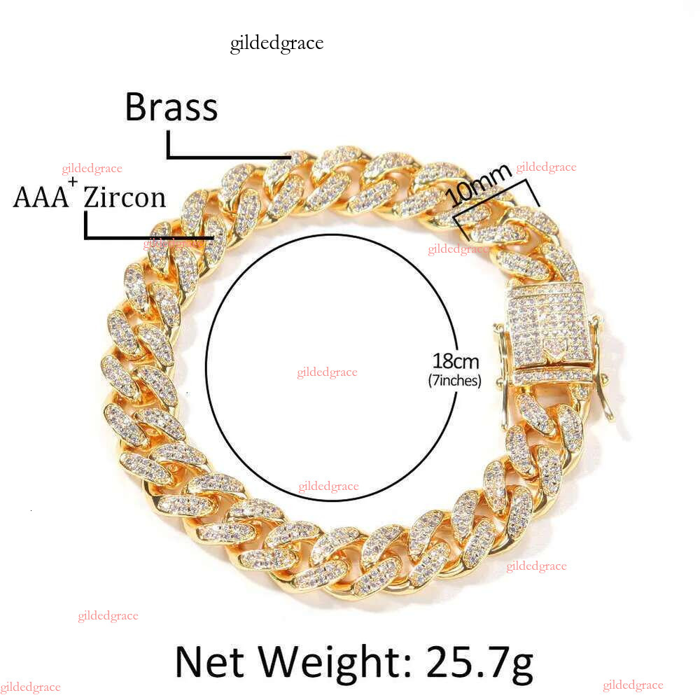 Custom Miami Cuban k Chain 14k Real Gold Plated Iced Out Moissanite Necklace Sier Hip Hop Mossanite Jewelry for Men N12