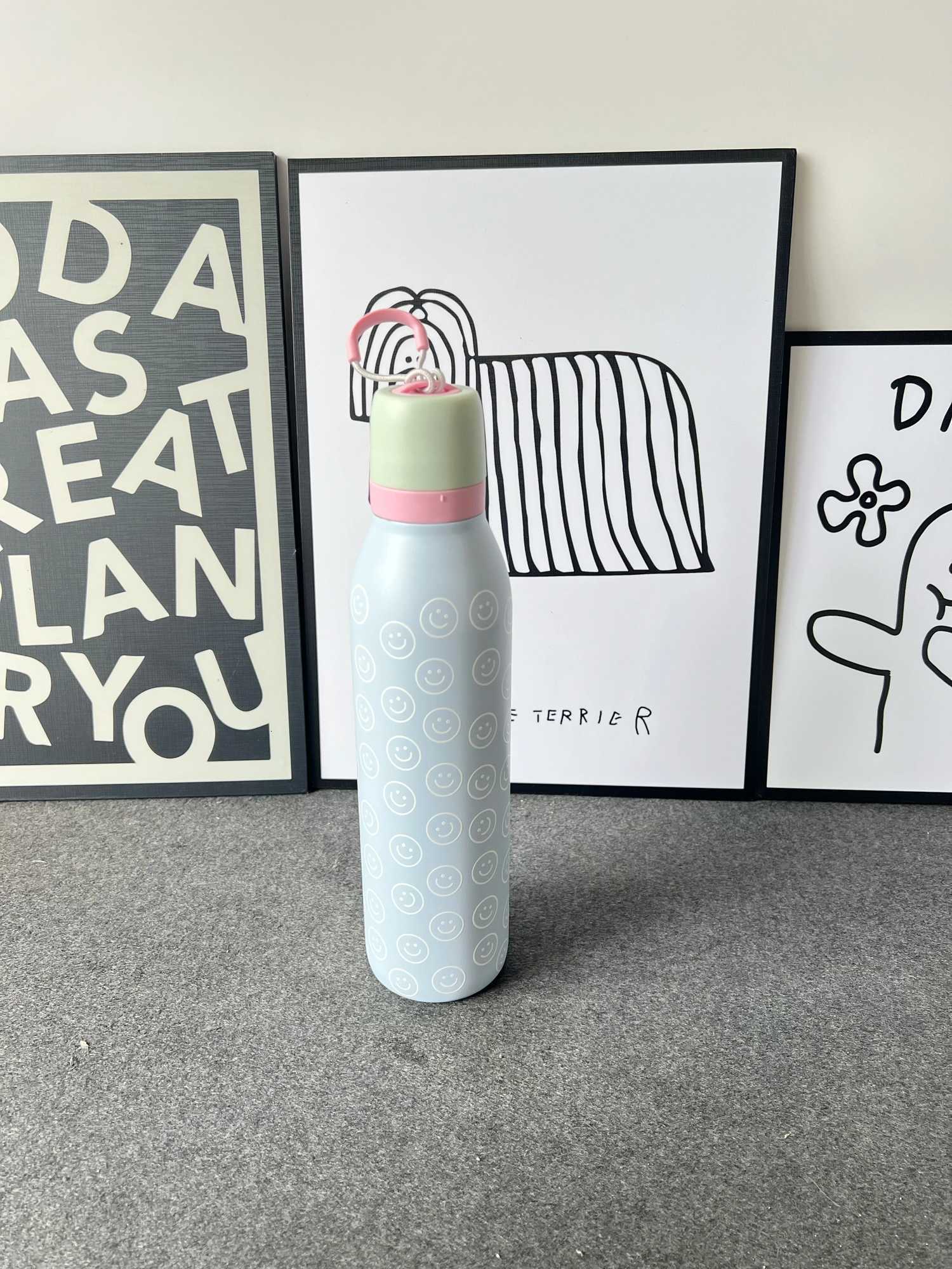 24oz Stainless Steel Insulated Cup Sports Water Bottle Straw Cup Face Water Bottle Car Water Cup Outdoor Office Water Bottle C251114