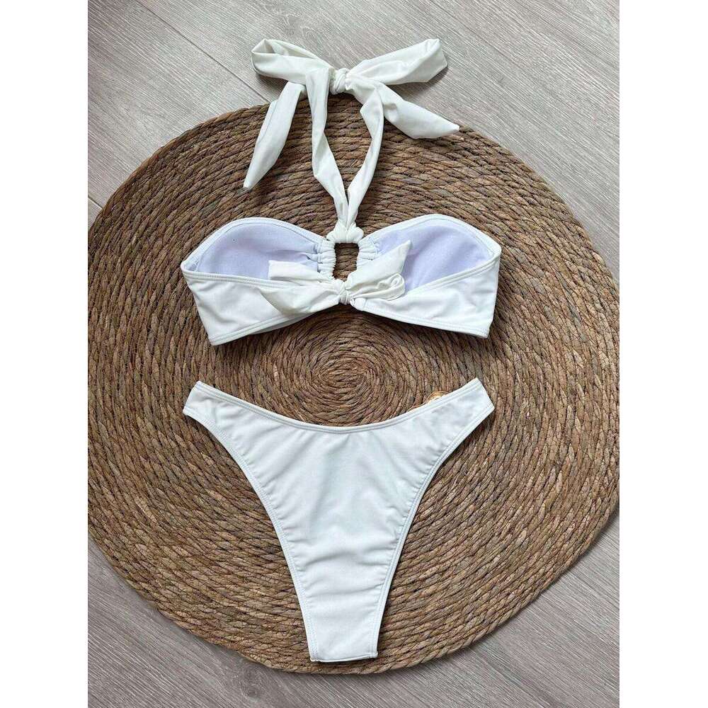 Fashion Swim Suit Sexy Woman Contrast Color Two-Piece Bikini Swimsuits Beach Womens Bathing Suits Stripe Three-Point Swimwear Lady Halter Bikinis