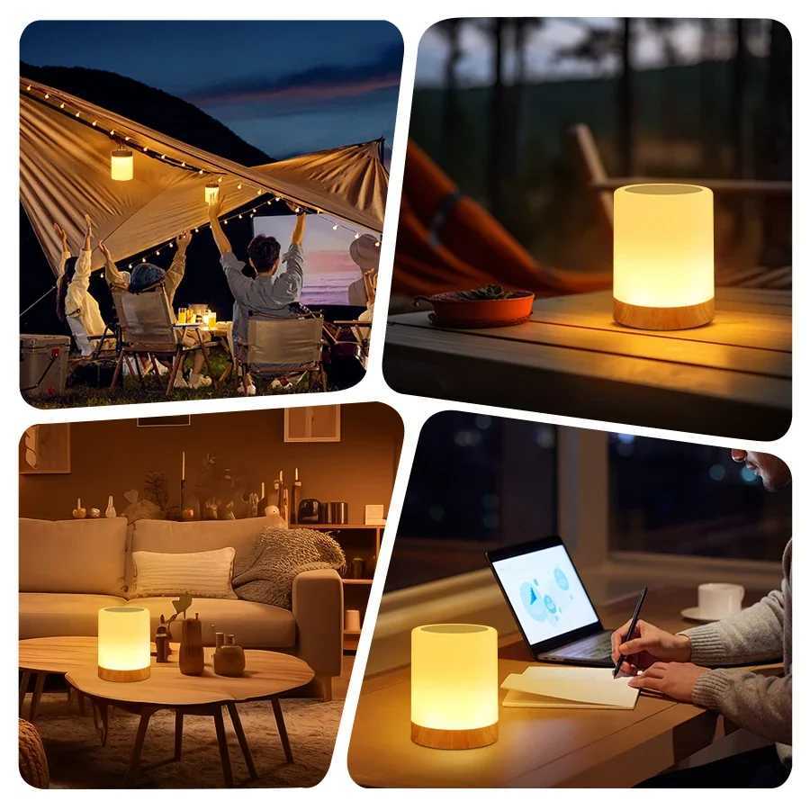 Portable Bedside Table Lamp Room Decoration USB Rechargeable Desk Lamp Desktop Night Light for Kids Gifts Bedroom Camping Light M251114