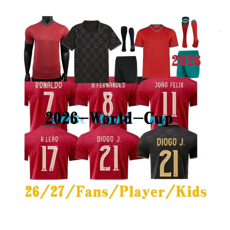 Portugal football jersey 2026/2027 Black Panther design Ruben. Ronaldo football jersey for men and children.