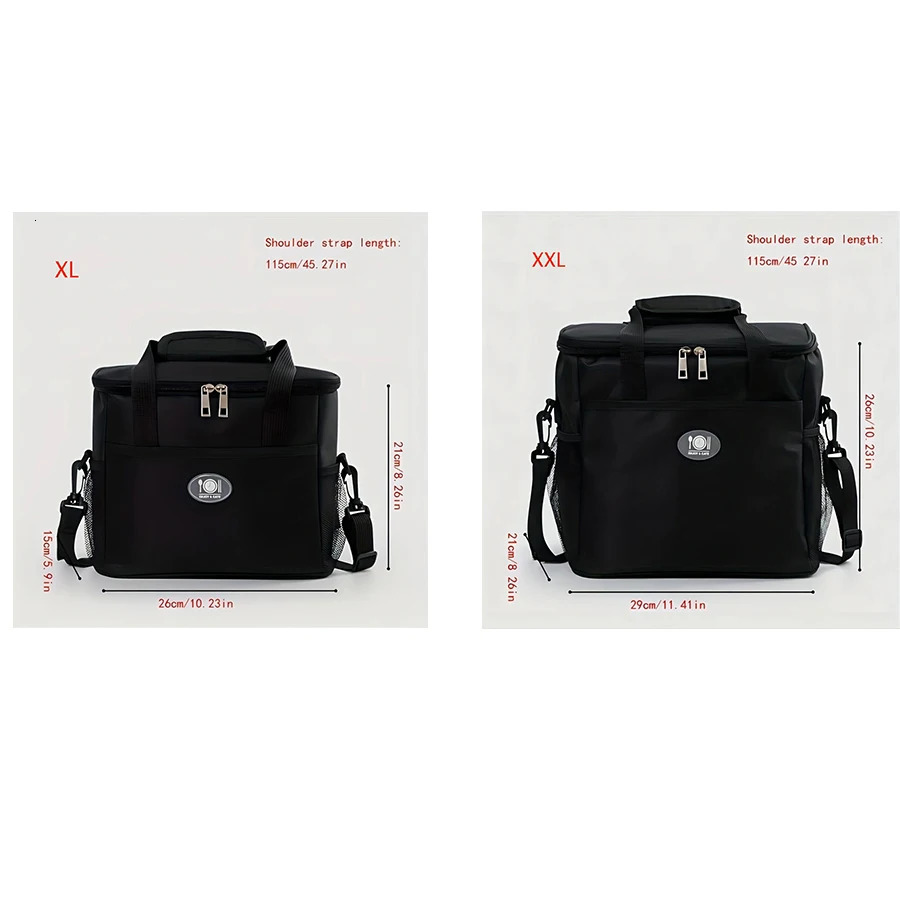 Insulated Lunch BagReusable Freezer Cooler BagOffice School Picnic BeachAdjustable Shoulder StrapSuitable for Kids/Adults 250407