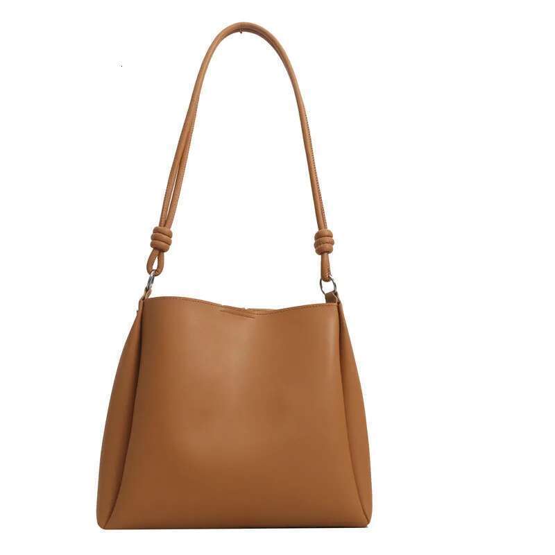 Handbag Vintage Solid Color Women Fashion Shoulder Sg High-Capacity Simple Double Strap Bucket Crossbody Bag