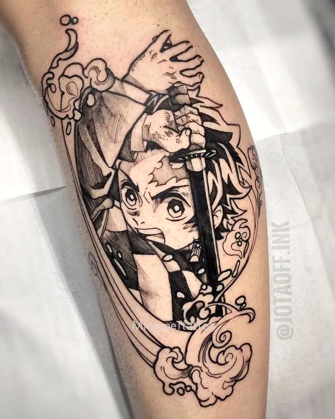 Anime Temporary Tattoo Cartoon Nezuko Tanjirou Arm Tattoo Body Art Tattoo Waterproof Fake Tattoo StickersXJ25414