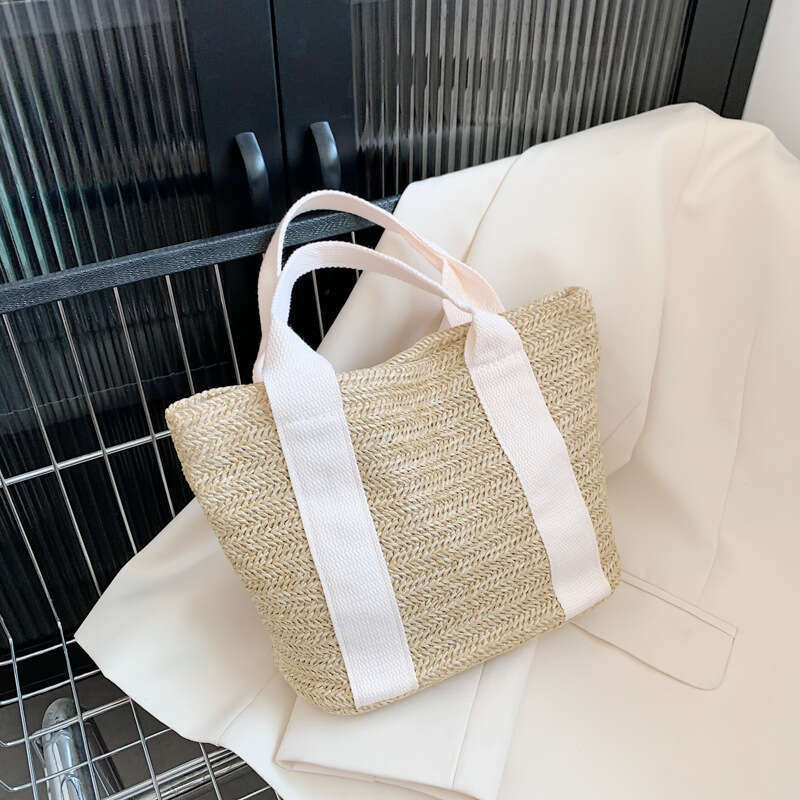 Handmade Beach Bag Handheld Straw For Women 2022 Korean Edition New Trendy Ins Beach Vacation Summer Countryside Style Woven Bag Kq2