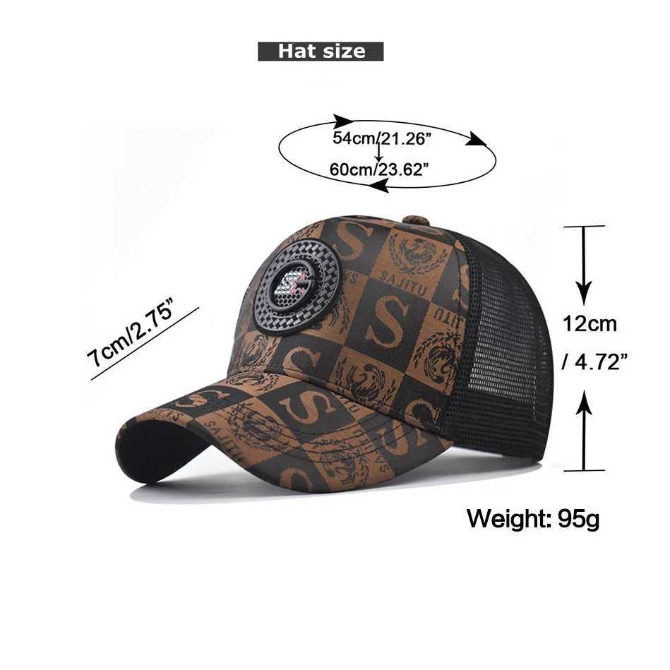 Fashionable outdoor mesh baseball cap mens checkered cap mesh cap casual Sunhat truck boys and girls Snapback Gorra wholesale W250414