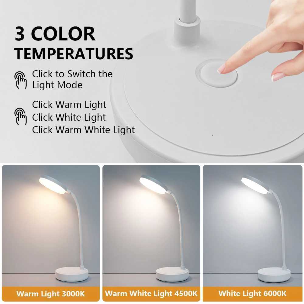 Portable Table Lamp LED Rechargeable Dimmable Night Light Plug in Room Decoration Mood Light For Study Kids Bedroom Bedside Gift M251114