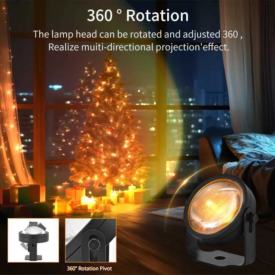 SmartSunset Tuya USB Sunset Projector Light RGB Smart Life APP Remote For Room Photography Background Decor Lighting M251114
