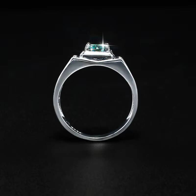 Ashabell Gemstones Rings Design Men 925 Sterling Silver 1CT Moissanite Promise Silver Wholesale Classic Square Engagement Ring