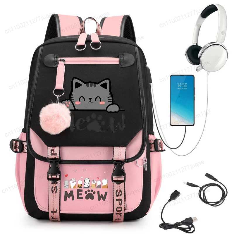 Kawaii Cat Anime Cartoon School Bag New Fashion Backpack Back To School Cute Backpack School Bags for College Student MochilaW251113