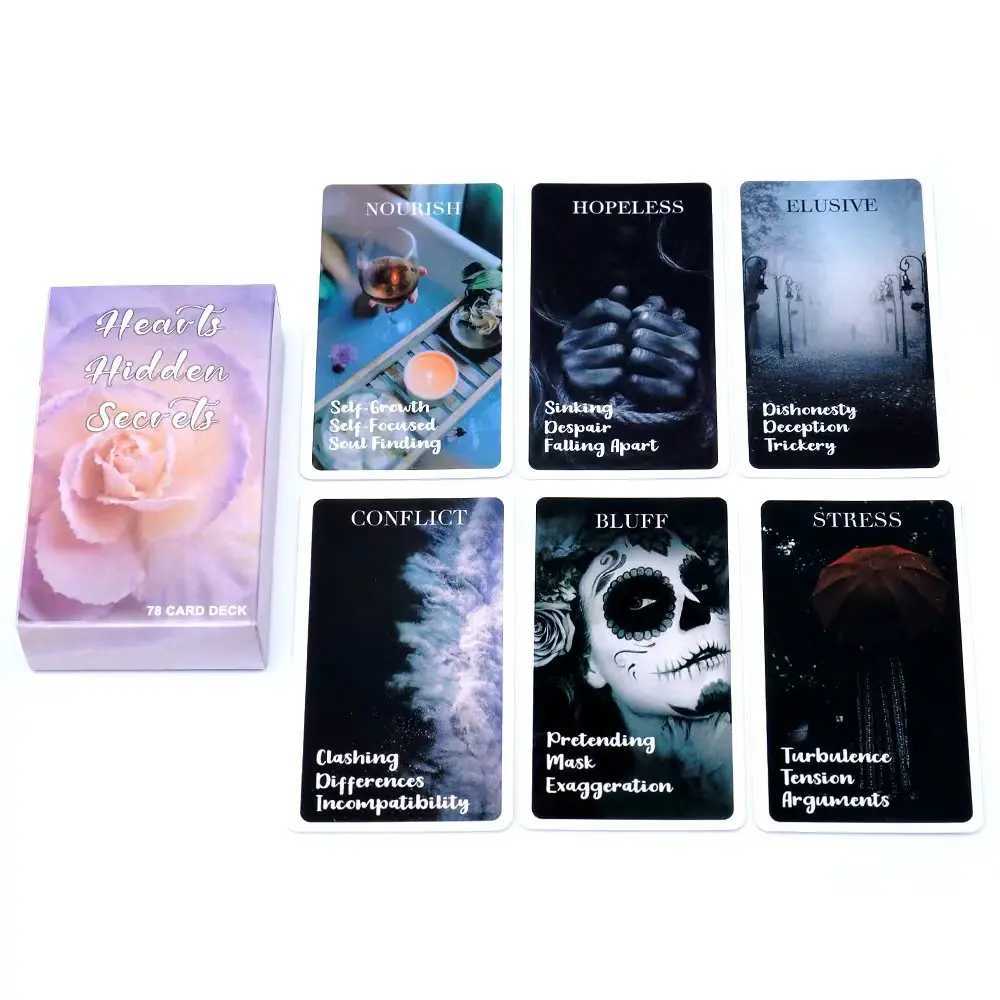 Hearts Hidden Secrets Oracle Cards Deck Situations Cards Glossy Twin Flame Deck Feelings Messages Deck Tarot Cards Board Game C251114