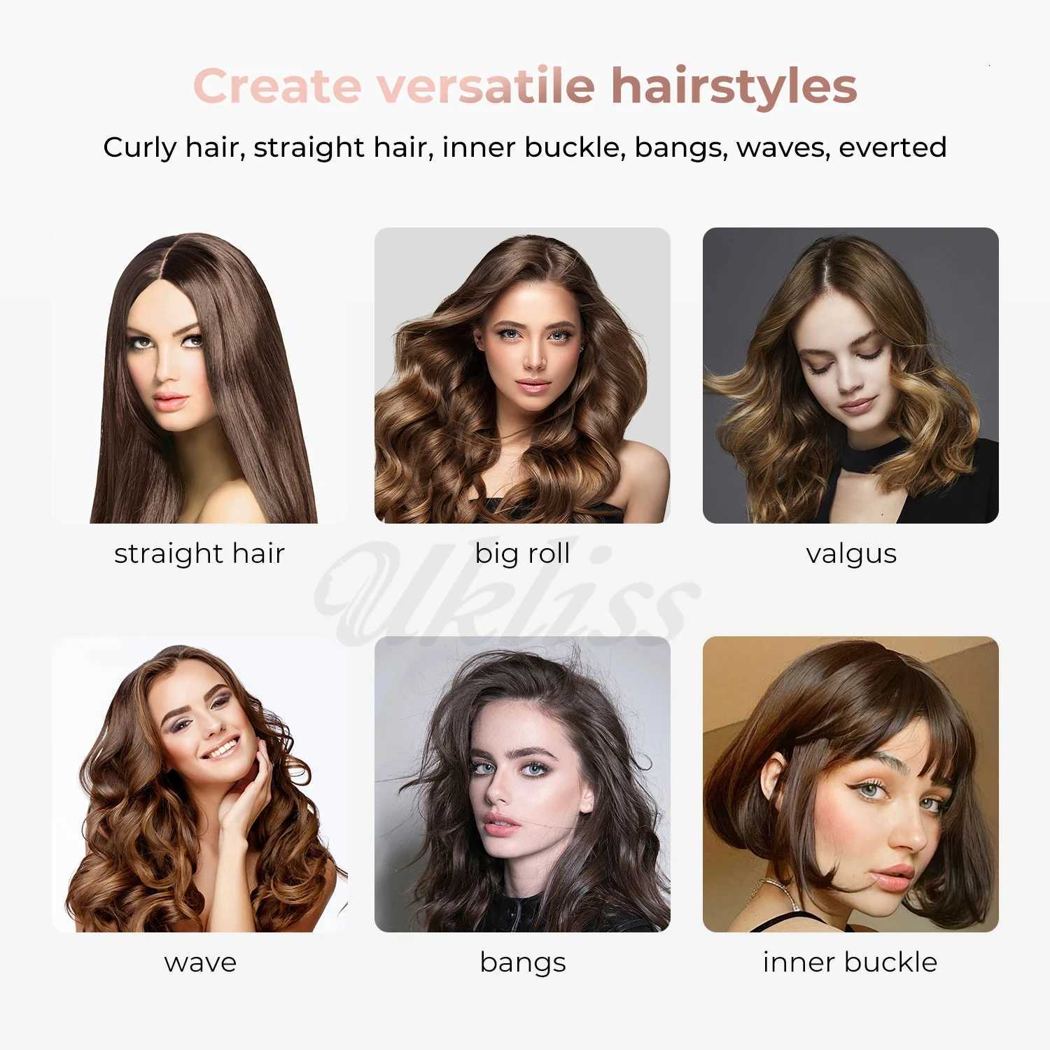 3 in 1 Thermal Brush Heated Curling Iron Brush Ceramic Hair Curler Roller Volumizing Brush Curling Comb Double PTC Curling BrushT251114