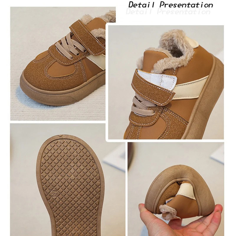 Size 22-31 Kids Casual Shoes for Boys Girls Cotton-padded Warm Thermal Classic Fashion Autumn Winter Anti-skid Children Flats C260130