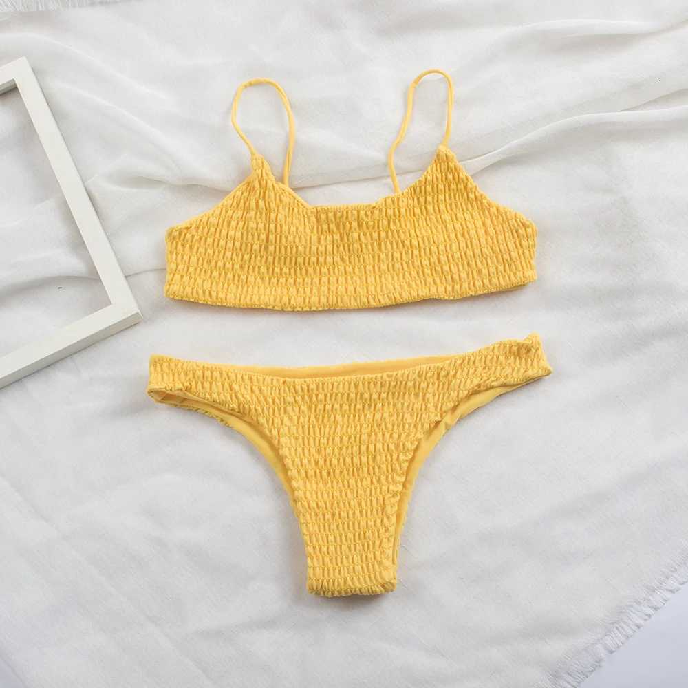 Sexy Pleated Bikinis 2025 Mujer Women Swimsuit Swimwear Women Female Brazilian Bikini Set Beach Wear High Cut Bathing Suit 313W251113