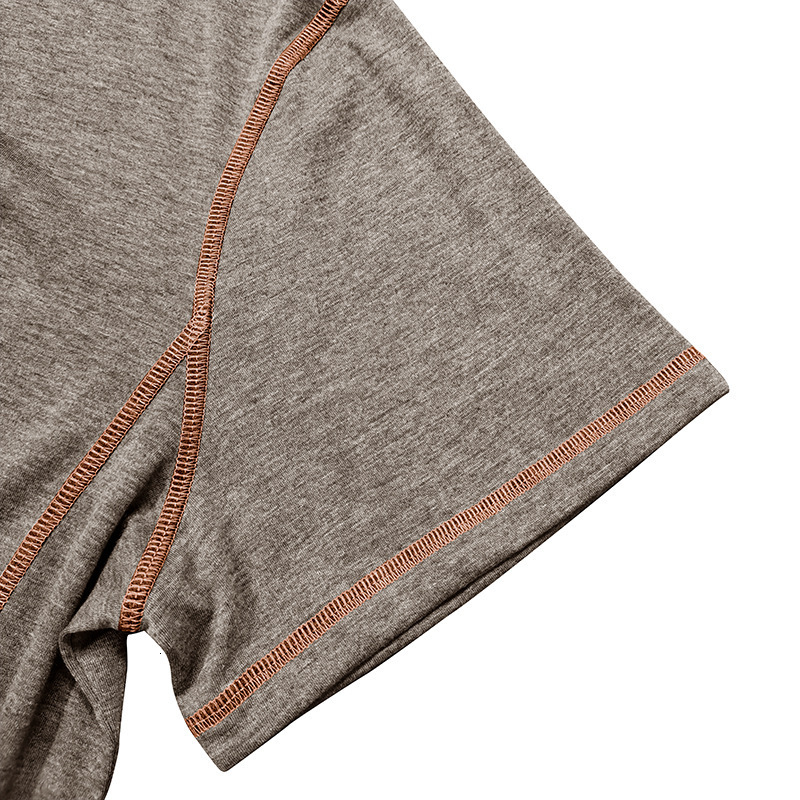 2025 summer short sleeved Henry shirt mens round neck T-shirt color blocked top T-shirt mens shirt