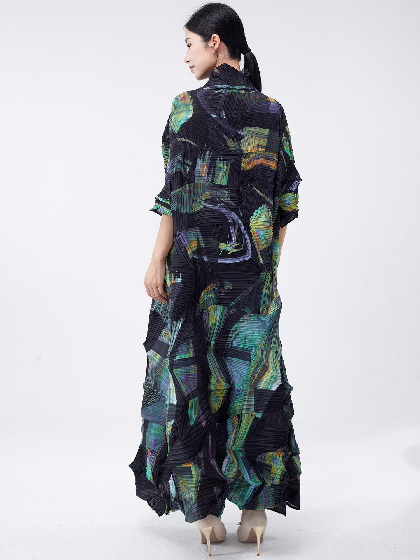 dongdumaoyi Elegant Plus Size Women's Long Skirt with High-End Print Design - Fashionable Loose Fit Temperament Dress