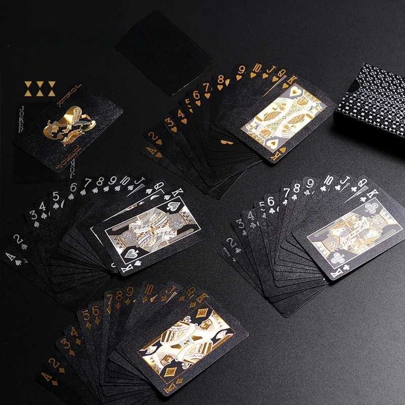 Color Black Gold Playing Card Game Card Group Waterproof Suit Magic Dmagic Package Board Game Gift Collection C251114