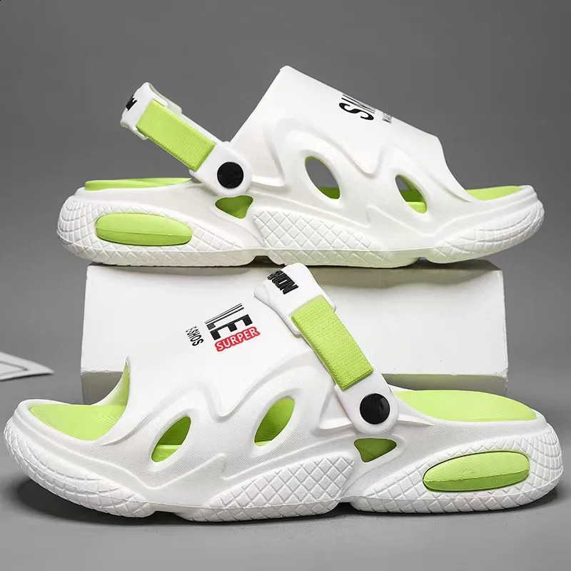 Mens slipper platform anti slip indoor and outdoor flip cover fashionable and lightweight double-layer walking sandals outdoor beach shoes 250408