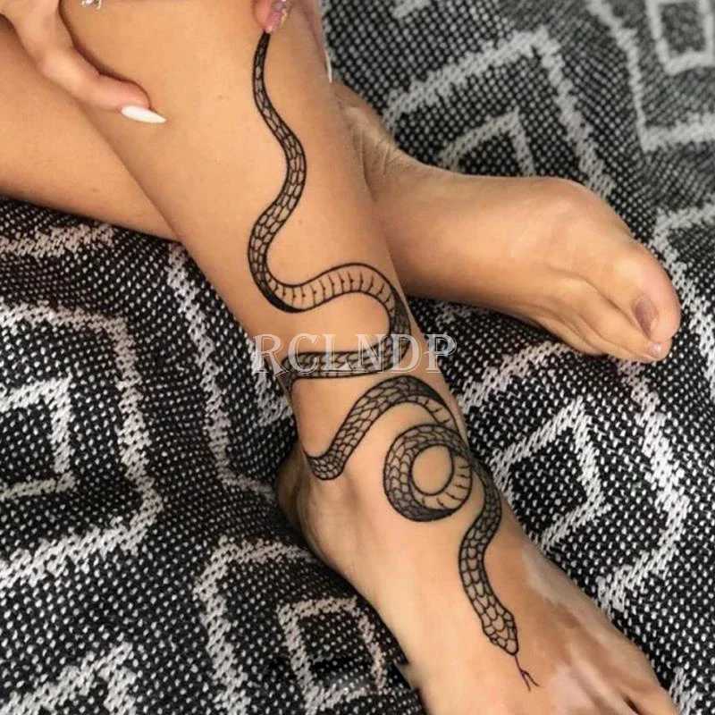Waterproof temporary tattoo stickers sexy snake elements fake tattoos sparkling tattoos body art female male temporary tattoosXJ25414