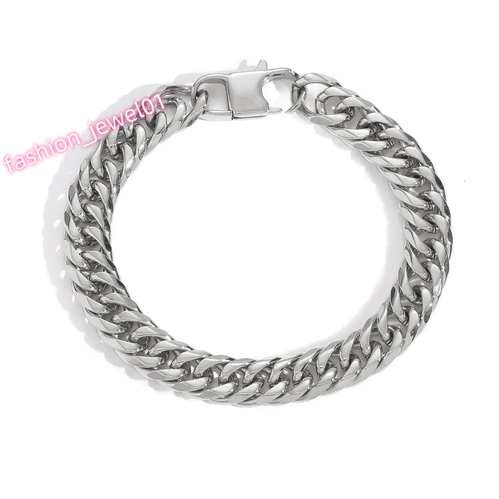 Hip Hop Jewelry Fashion 7mm 9mm Simple Miami Stainless Steel Luxurious Cuban Link Bracelet For Men Party Gift