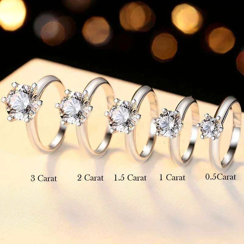 Moissanite Solitaire Engagement Ring 925 Sterling Silver with 18K Gold 3CT 6-Claw Round Diamond Ring Wedding Band for Women