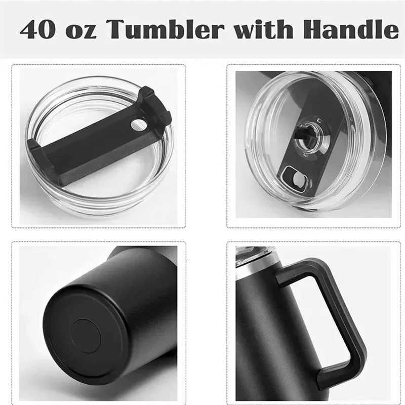 1200ML 304 Stainless Steel Insulated Water BottleThermal Coffee Car Cup Cold Hot Mugs Vacuum Flask With Handle StrawFor Sport C251114