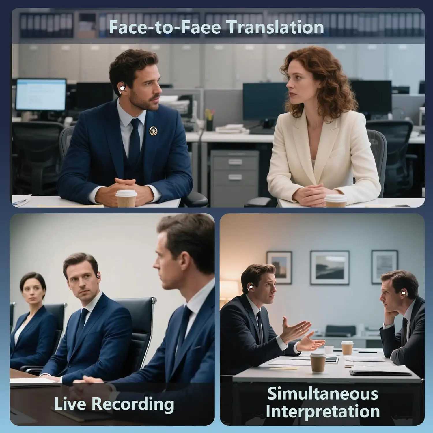 AI Lange Translation Earbuds Real Time Audifonos Traductores Ingls aol 144 Langes Accents Translating phones H251114