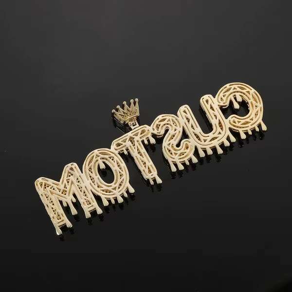 De GRA Certificate Pure Sier VVSMossinate Iced Jewelry Initial Moissanite Pendant Necklace