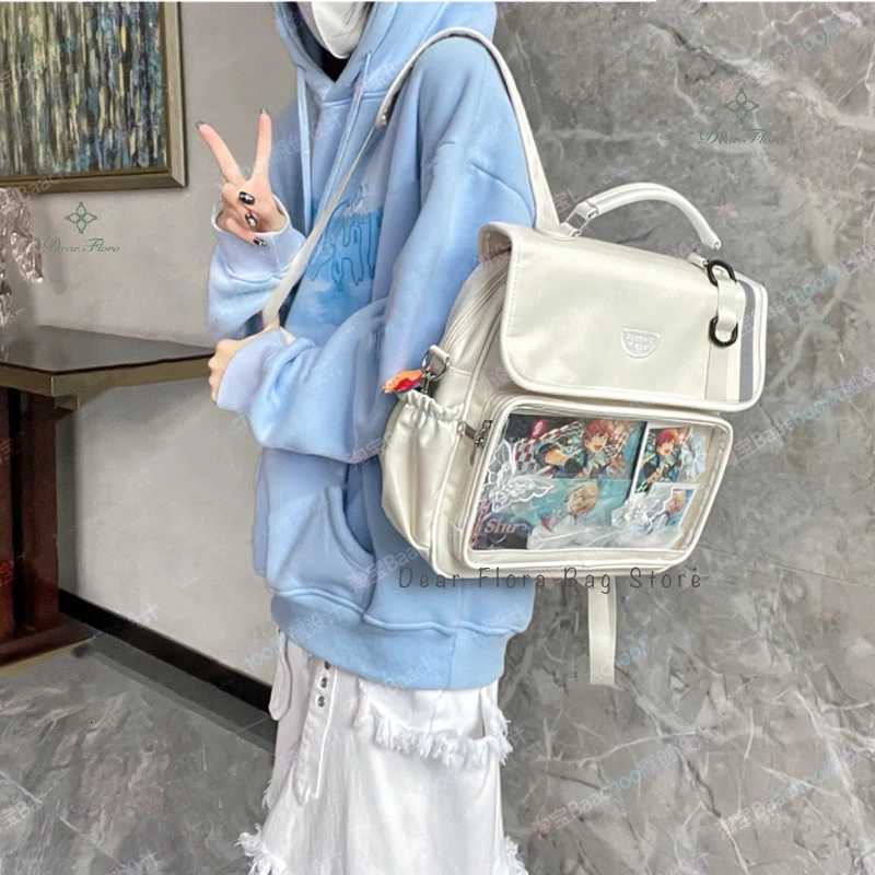 Womens Fashion Ita Backpacks Cute Girl Transparent Large Capacity Crossbody Bag Kawaii Students Individuality DIY Shoulder BagsW251113