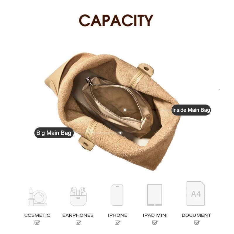 Designer Bag New Women Internet Celebrity Handbag With Large Capacity Top Layer Leather Tote Lady Single Shoulder Bag Female Handheld Bucket